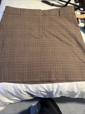 Rachel Zoe Brown Plaid Pencil Skirt